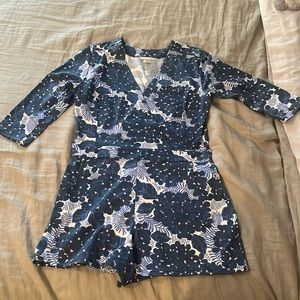 MAHI Gold riptide romper - hydrangea print